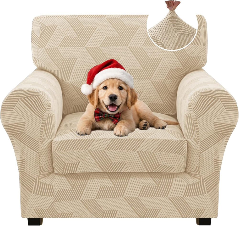 ZNSAYOTX 2 Piece Stretch Chair Slipcovers with Arms (34"-44") New-R...