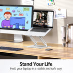 Urmust Laptop Notebook Stand Holder Adjustable Ultrabook Stand Riser Portable Compatible with MacBook Air Pro HP Dell XPS Lenovo All laptops 10-15.6"(Silver)