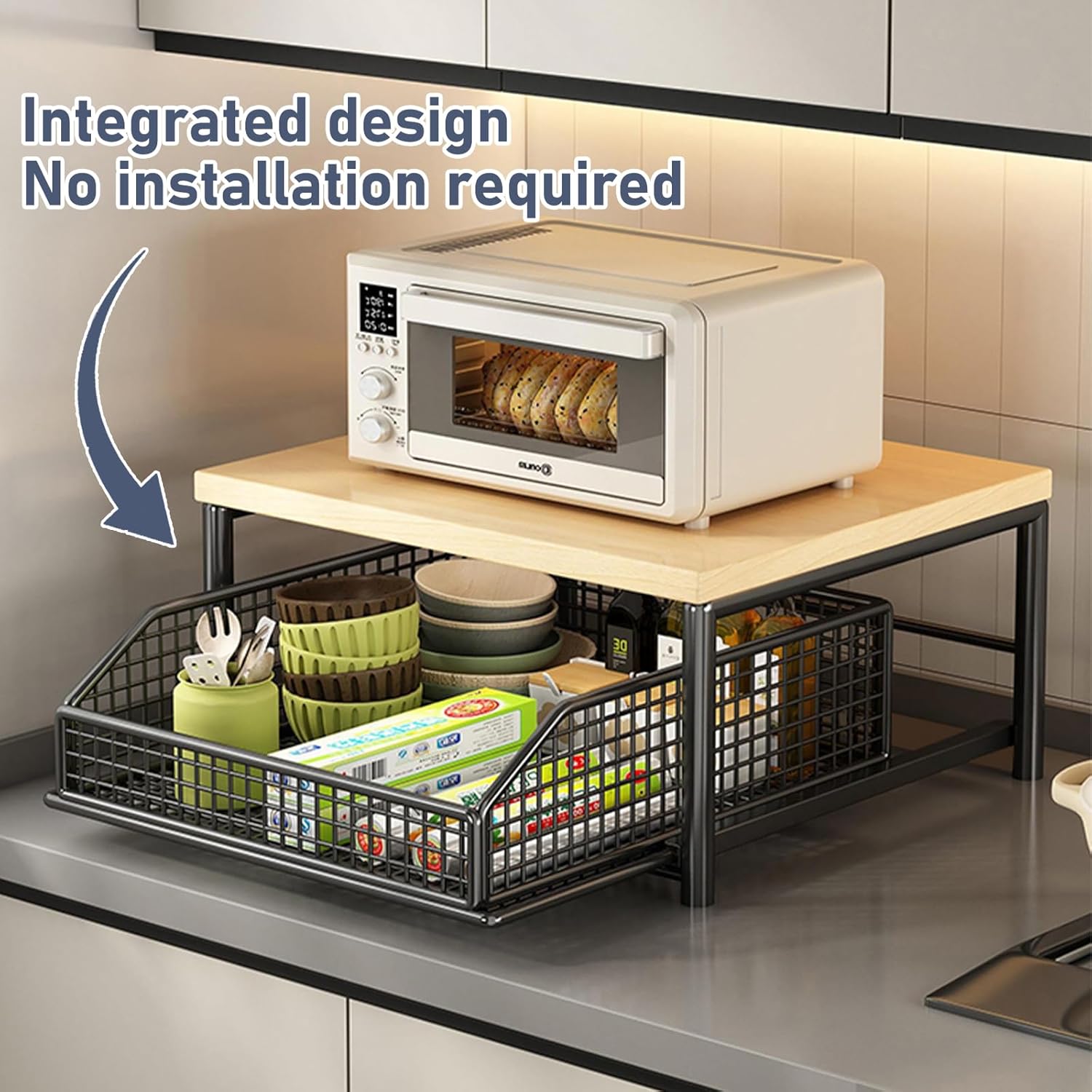 Coffee Pod Drawer Holder,Coffee Machine Storage Rack,Home Kitchen Counter Coffee Bar Organizer,Storage Basket Drawer (Black)