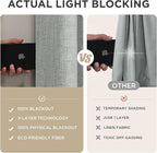Joydeco Blackout Curtains for Bedroom - 100% Light Blocking 2 Panels Light Grey Drapes 100"W x 90"L, Thermal Insulated Room Darkening Curtains, Linen Textured for Living Room, Rod Pocket & Back Tabs