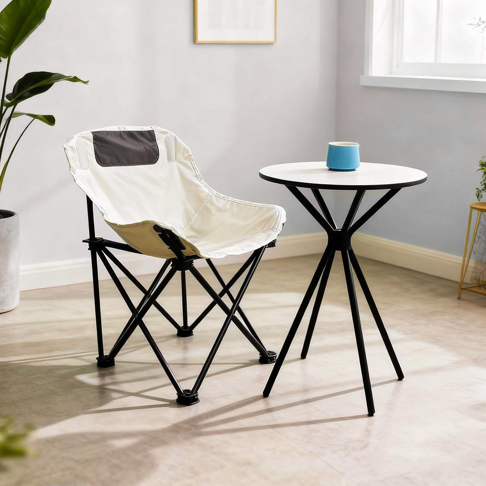 Oval Side Table, 10mm HPL Tabletop End Table, 110 lbs Detachable Small Side T...
