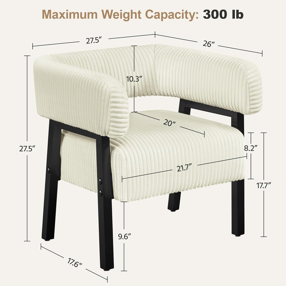 Yaheetech Accent Living Room Chair with Pocket Coiled Seat Set of 1 | Sofa Ar...