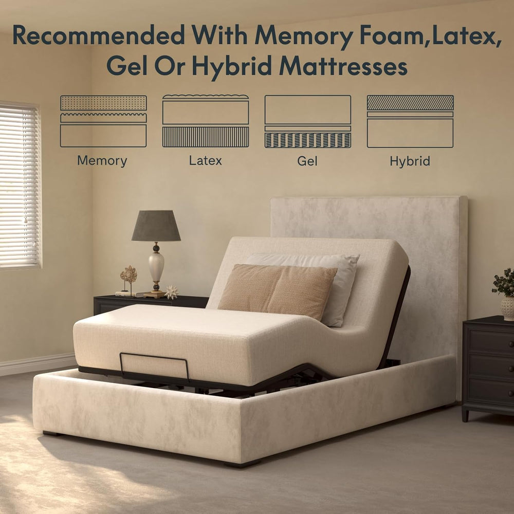 FLEXISPOT Twin XL Adjustable Bed Frame Base, Durable Motor & Easy Assembly