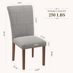 Stylish Dining Chairs Set of 2, Upholstered Parsons Dining Room Chair with Nailhead Trim, Kitchen Room Chair with Thick Cushions and Wood Legs, Nailhead Trim, SKY2383