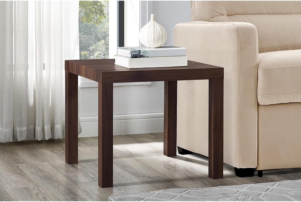 Modern Side Table 20 Inch Square End Table Wood Look Nightstand for Living Ro...