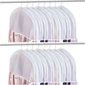 Patelai 24 Pcs 2" Gusseted Shoulder Covers for Hanging Clothes 24" x 12" Plastic Garment Dust Covers Protectors for Closet Storage Suit, Coats, Jackets, Dress Closet Storage(Translucent)
