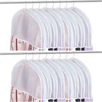 Patelai 24 Pcs 2" Gusseted Shoulder Covers for Hanging Clothes 24" x 12" Plastic Garment Dust Covers Protectors for Closet Storage Suit, Coats, Jackets, Dress Closet Storage(Translucent)