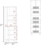 23.6" D*16.1" W*80.3" H Freestanding Kitchen Pantry with 3 Shelves, 2 Double Doors, Rectangular Wood Storage Cabinet, Farmhouse, for Living Room, Dining Room, Oak