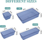 10 PCS Drawer Organizer Set, 5 Varied Size Bathroom and kitchen Drawer cabinet organizer Trays, Clear Storage Bins for Makeup, Jewelry, Utensils and Gadgets, Dark Blue