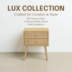 NTC Lux Nightstand with 2 Drawers, Featuring Adaptable Design, 150 lbs Load Capacity, Water-Resistant, Elevate Your Space, Easy Assembly - Sand