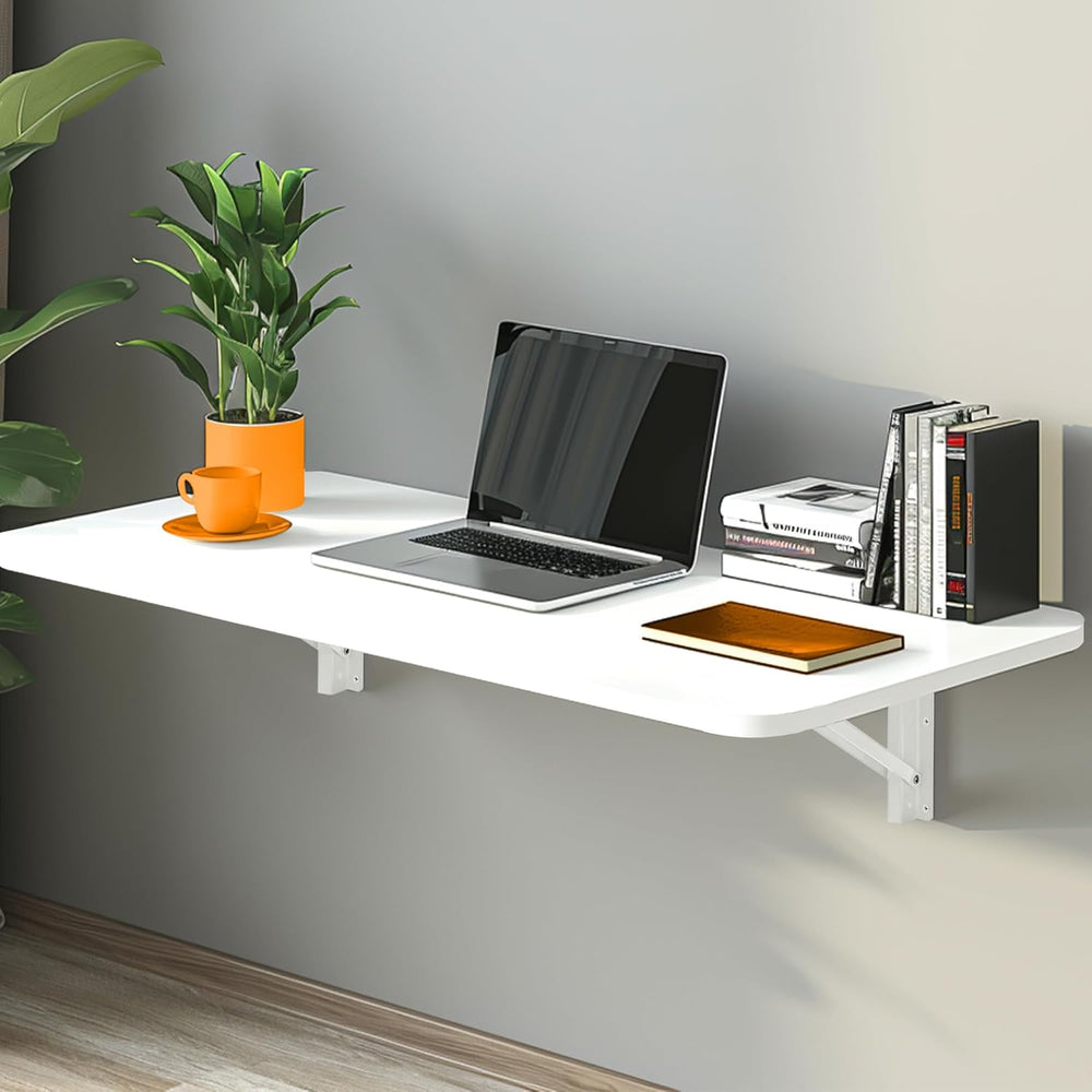 Laundry Folding Table, 32'' x 16'' Wooden Wall Mount Desk, La...