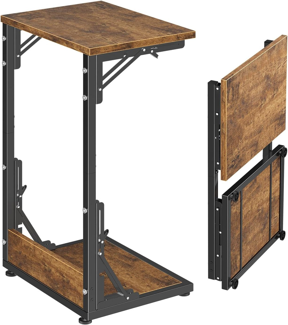 Simple Trending Folding Side Table, C Shaped End Table, TV Tray Couch Table f...