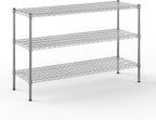 18" Deep x 54" Wide x 34" Height Wire Shelving Kit | 3-Tier | NSF Commercial Storage Rack Unit
