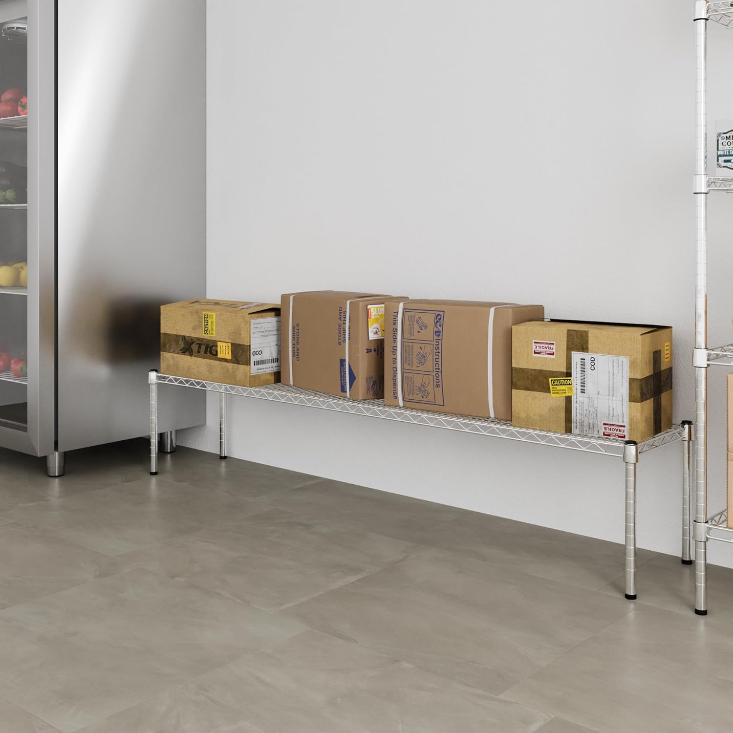 14" Deep x 72" Wide x 14" Height Wire Shelving Kit | 1-Tier | NSF Commercial Storage Rack Unit