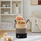 VIPOSCO Large Laundry Hamper, Tall Woven Rope Storage Basket for Blanket, Toys, Dirty Clothes in Living Room, Bathroom, Bedroom - 58L Brown & Black