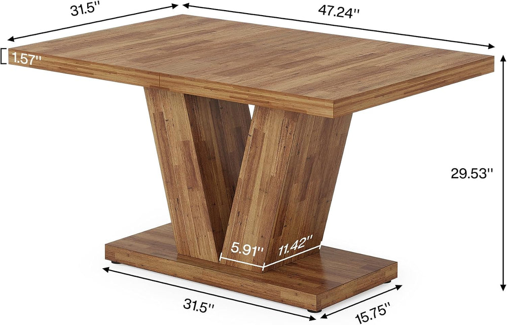 Tribesigns 47-Inch Dining Table for 4, Walnut Brown Kitchen Dinner Table with...