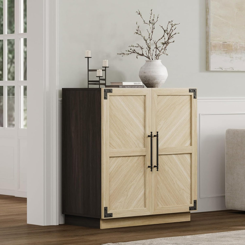 SICOTAS Large Modern Industrial Sideboard Buffet Cabinet with Storage Doors | Rustic Extra Wide Sideboard Buffet Cabinets, Accent Credenza Storage Cabinet with 6 Doors and Adjustable Shelves for Entryway