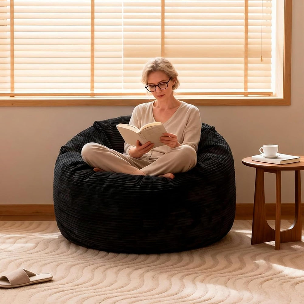 Bean Bag Chairs for Teens, 3FT Bean Bag with Memory Foam Filling, Bean Bag Ch...