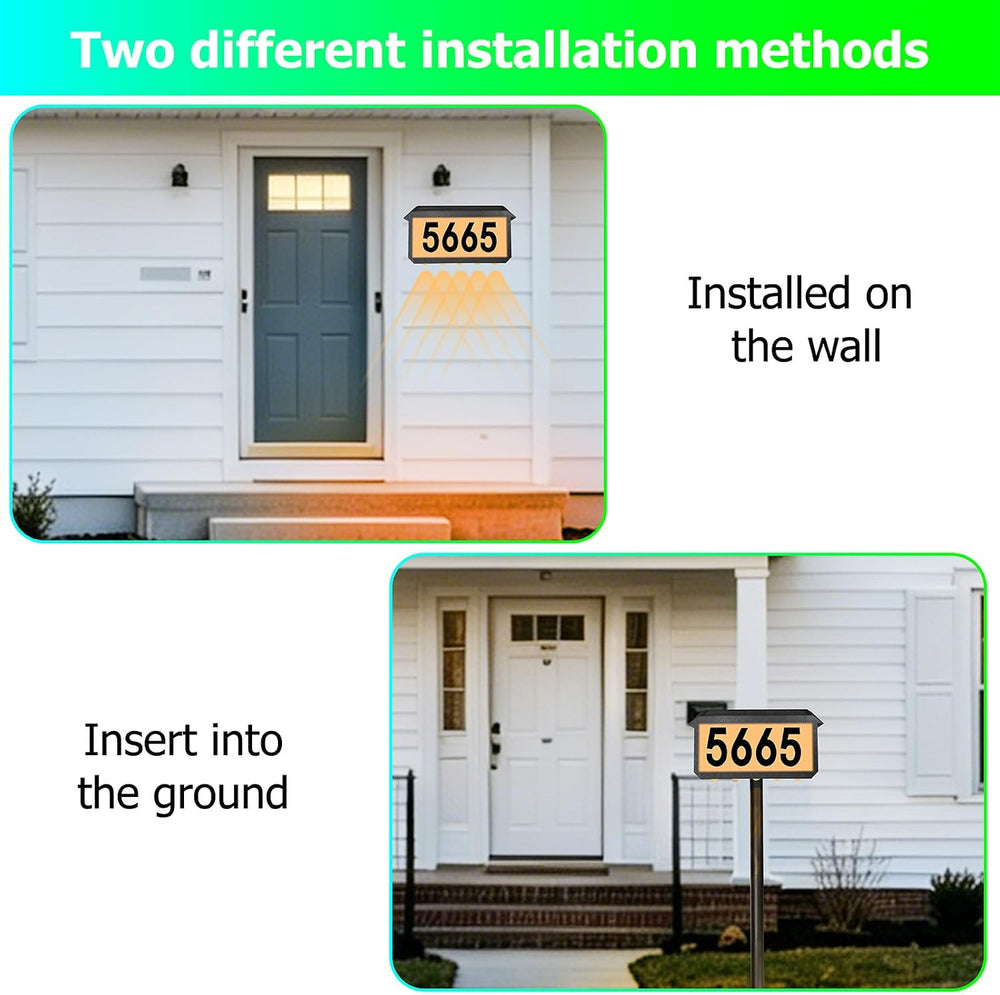 Solar Address Sign with 5 Large Lenses, 3-Light Modes