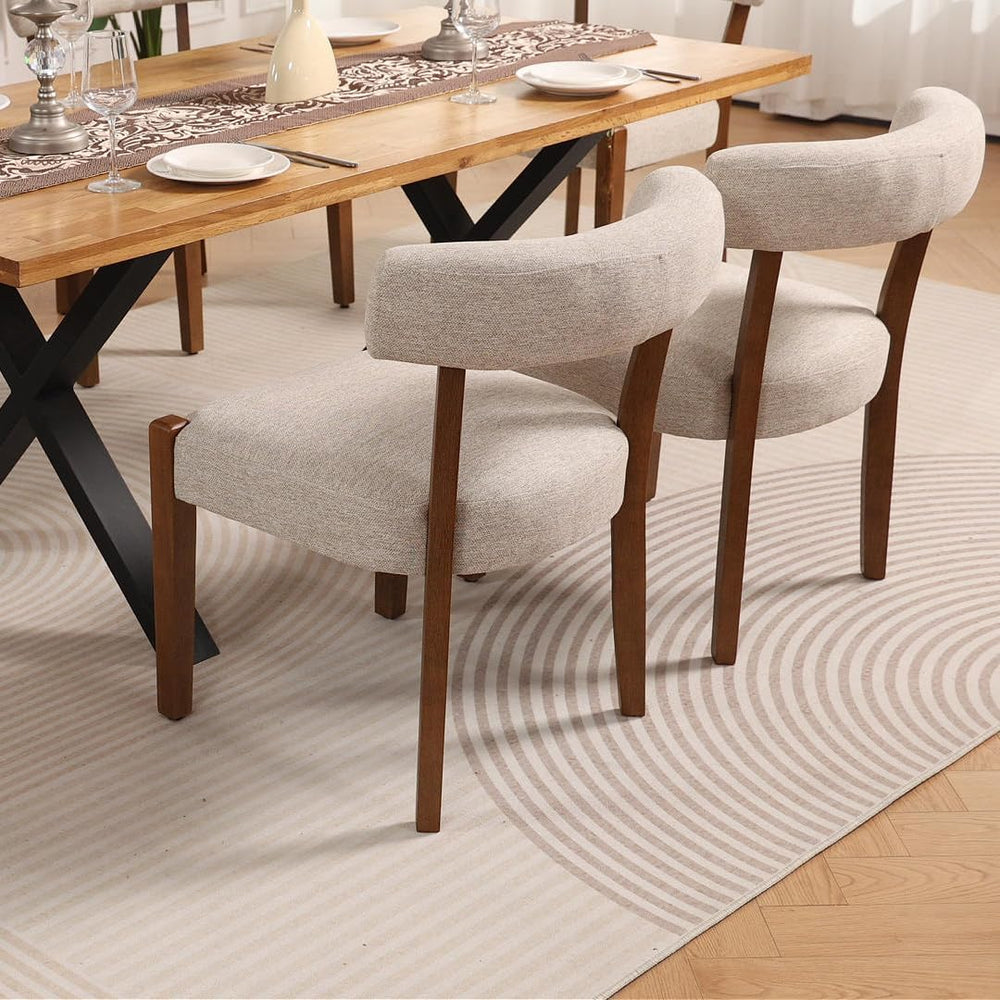 RNKSFX Upholstered Dining Chairs Set of 2, Walnut Wooden Kitchen & Dining...