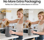 Veken Coffee Canister, 39OZ Large, Airtight Stainless Steel Food Storage Container for 2.2lbs Coffee Beans,Ground, Sugar,Espresso,Rice,Tea,Flour, Cereal,Home Kitchen Pantry Bar Accessories, Gifts,Gray