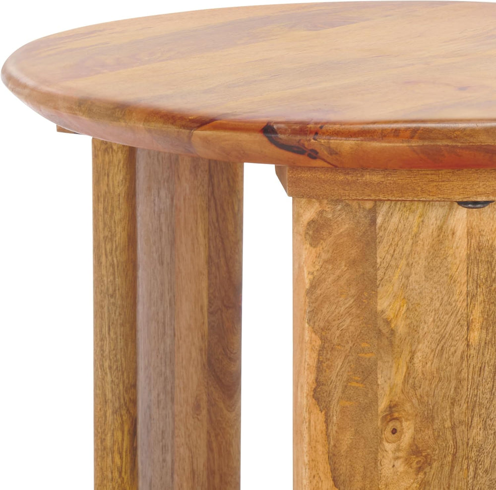 SAFAVIEH Home Collection - Karin Side Table, Round Dark Brown Solid Wood Desi...