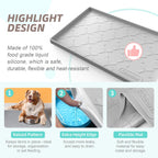 SIKADEER 22" x 22" Under Sink Mat Waterproof, Silicone Mat Kitchen Drawer Shelf and Cabinet Liner, Sink Protector for Kitchen Organizers and Storage, Boot Tray Pet Food Mats
