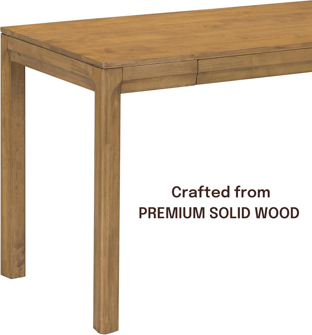 NTC Flow Modern Wooden Rectangle Desk Table with Hidden Drawer – Waterproof &...