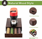 Flagship Vertuo Pod holder for Nespresso Pod Drawer Coffee Pod Organizer Modern Style & Coffee Machine Stand Wood Frame(40 Pods Capacity)