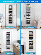Over the Door Organizer Storage - 5 Tier Hanging Storage shelves Door Organizer with Pockets, Anti Tilt 44 lb Load Behind Door Organizer for Bedroom,Nursery,Bathroom,Kitchen,Dorm,Shoe - 1 Pack, Black