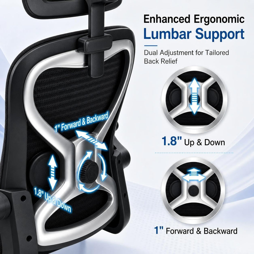 Home Office Desk Chairs, Ergonomic Office Chair with Lumbar Support & 3D ...