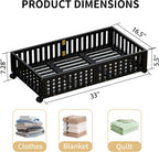 Bamboo Under Bed Storage with Wheels,Rolling Underbed Shoe Organizer Box for Shoes,Blankets,Toys,Clothes Container Space-Saving Bins for Bedroom,Closet,Dorm,Nursery