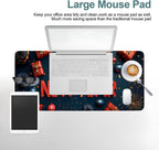 Happy New Year Gaming Mouse Pad 31.5"x11.8"Desk Mat Anti-Slip Rubber Base & Durable Stitched Edges for Gamers Smooth Mouse Writing Surface for Desk Office/Home
