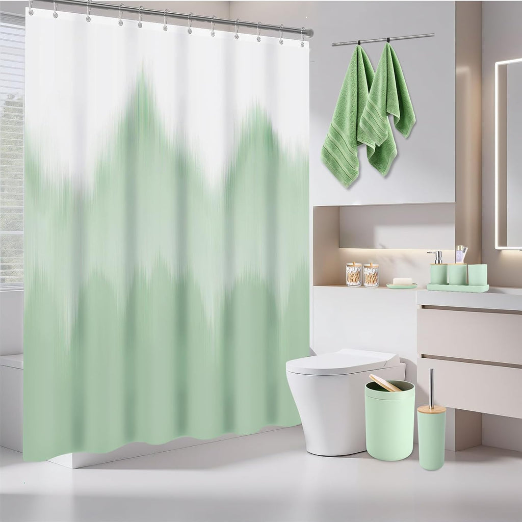 iMucci Bathroom Accessories Bathroom Sets with Shower Curtain, Bath Towel Set, Trash Can, Toilet Brush, Soap Dispenser, Bathroom Accessories Set Complete
