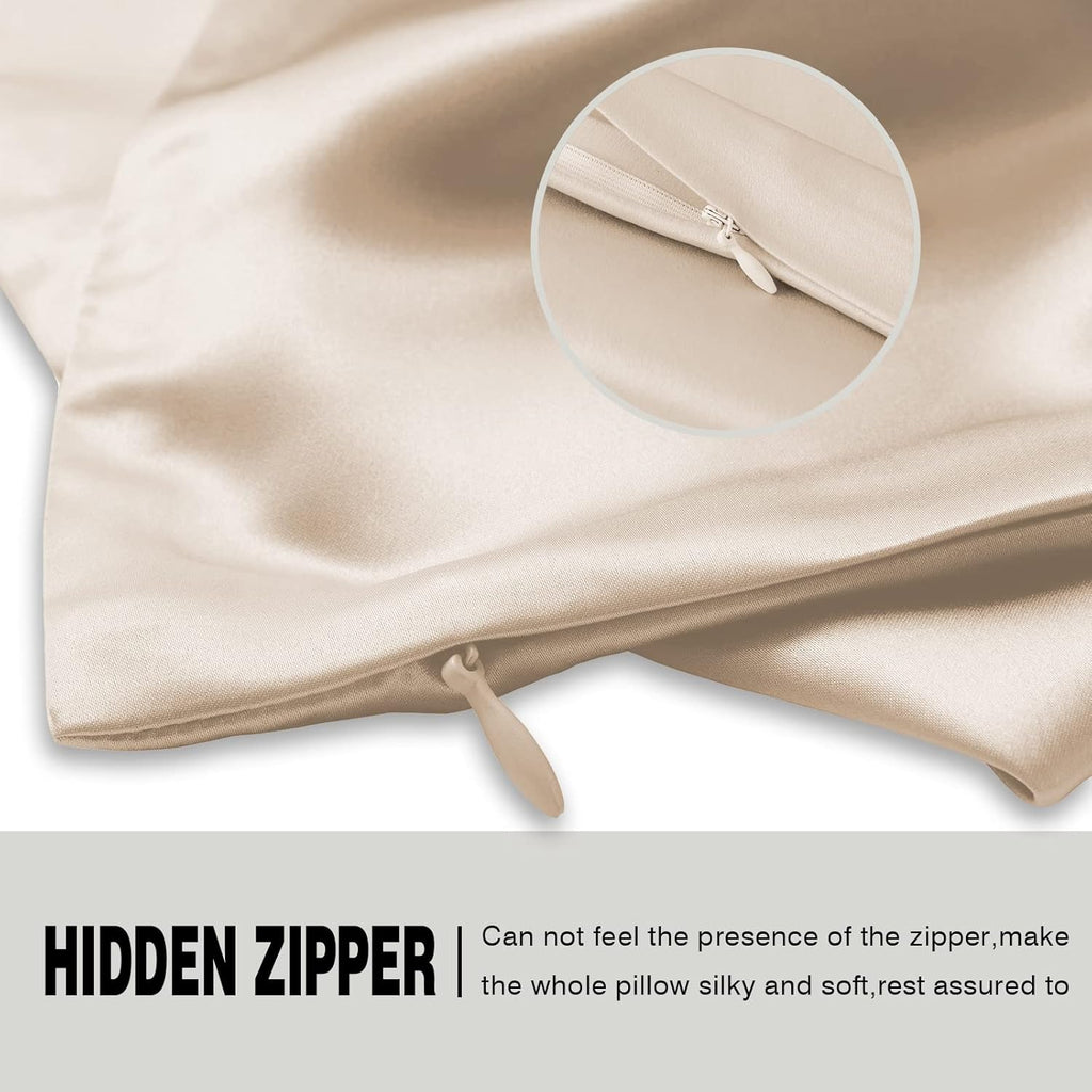 Silk Pillowcase for Hair and Skin,Soft,Breathable and Sliky 100% Silk Pillowcases King Set of 2,Both Sides Natural Mulberry Silk Pillow Cases with Hidden Zipper(King Size 20"X 36",2pcs)