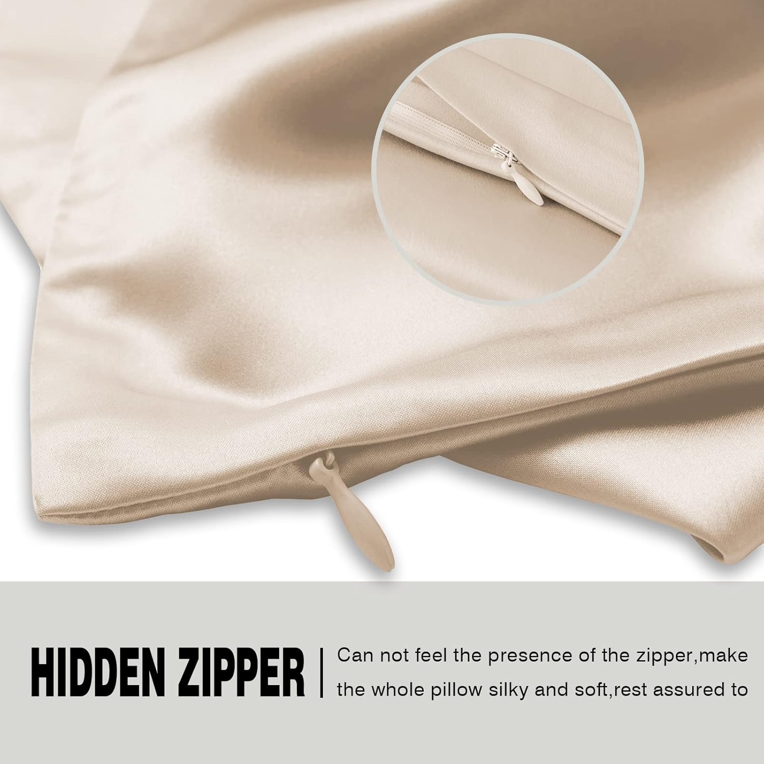 Silk Pillowcase for Hair and Skin,Soft,Breathable and Sliky 100% Silk Pillowcases King Set of 2,Both Sides Natural Mulberry Silk Pillow Cases with Hidden Zipper(King Size 20"X 36",2pcs)