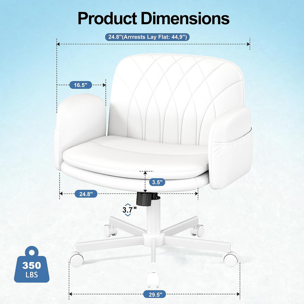 Misolant Criss Cross Chair with Armrests & Wheels for Cross-Legged Sittin...