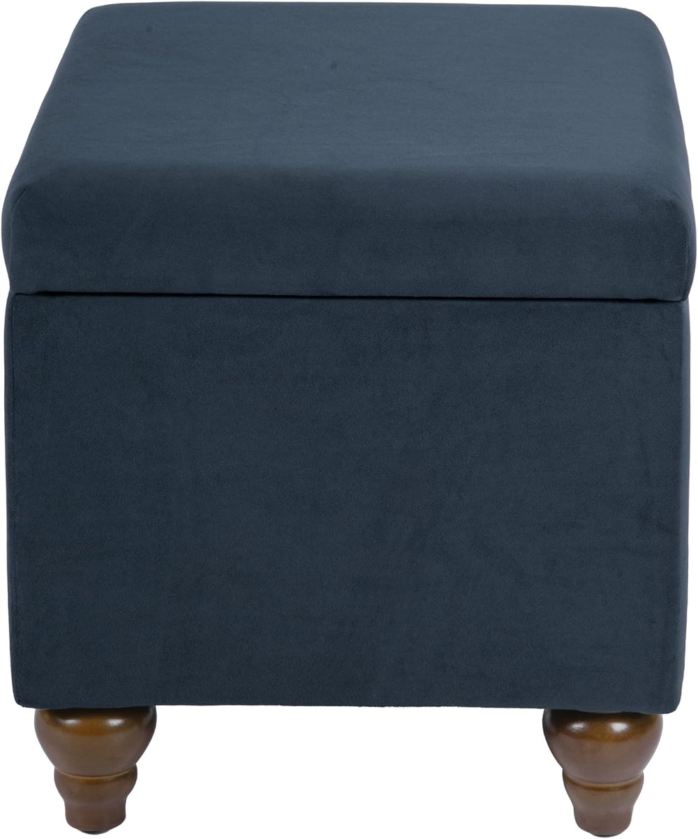HomePop 22" Medium Rectangular Storage Ottoman - Blue Velvet