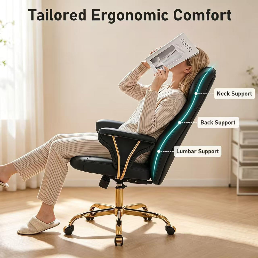 Furniliving Leather High Back Ergonomic Desk Chair, Adjustable Office Chair |...