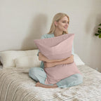 TELUS Pink Pillow Cases Queen Size 2 Pack, Bamboo Rayon Cooling Pillowcases with Envelope Closure, Cool Breathable Pillow Cover for Hot Sleepers & Night Sweats, 20x30 inch