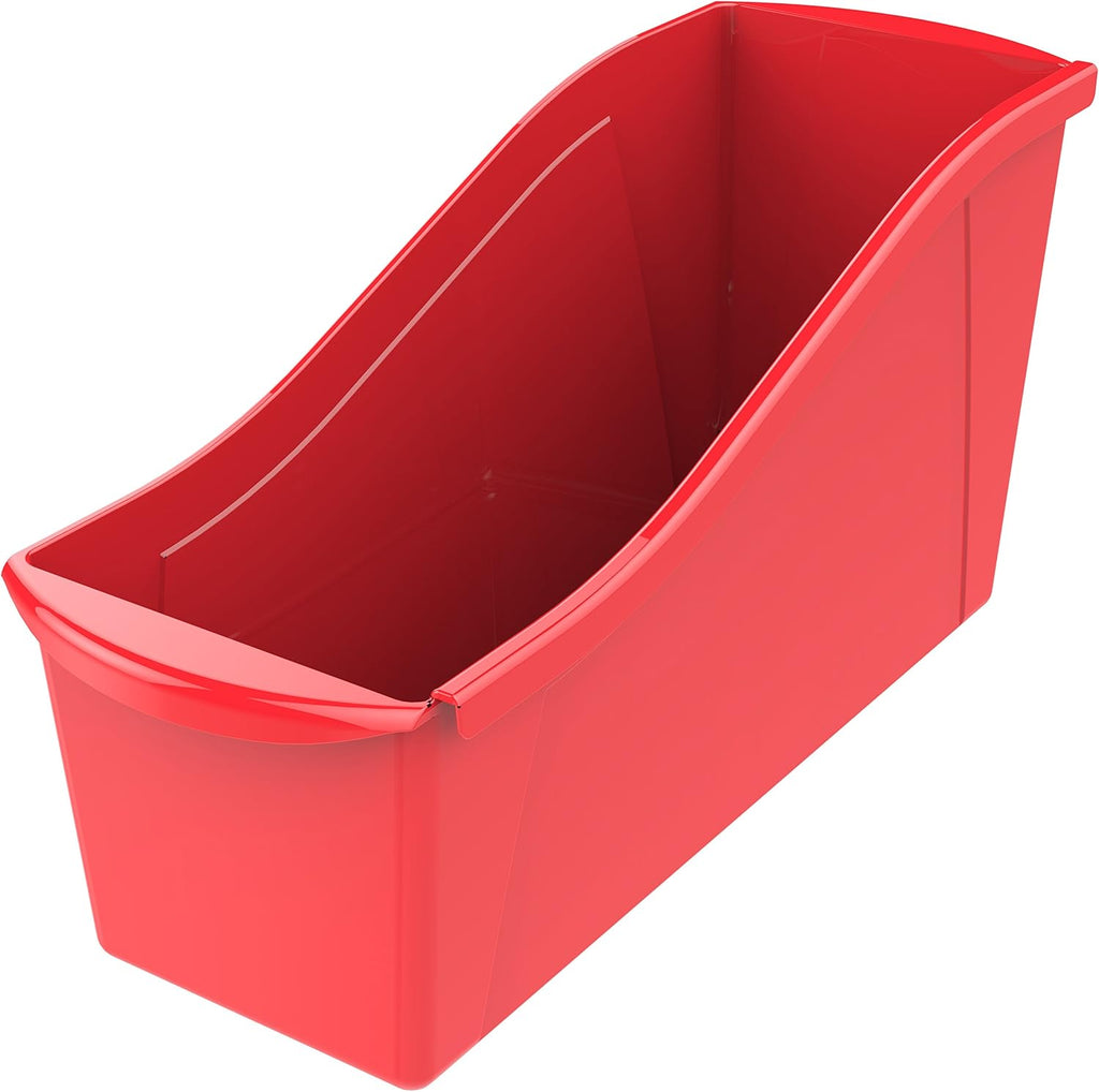 Storex Large Book Bin, Interlocking Plastic Organizer for Home, Office and Classroom, STEM Assortment, 6-Pack