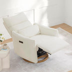 CHITA Power Swivel Glider Recliner Chair, Dual Motor Nursery Glider, Cream | Nursery Rocking Chair with Adjustable Power Headrest, FSC Certified Solid Wood Base, for Bedroom, Living Room