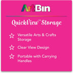 ArtBin 6962AB Quick View Deep Base Carrying Case with Removable Dividers and Tray, Portable Art & Craft Storage Box, 15", Clear