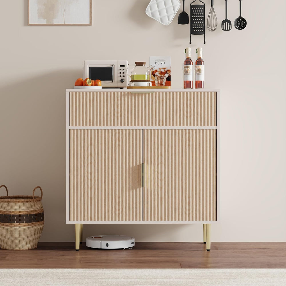 Housoul Sideboard Buffet Cabinet with 2 Doors & Drawer, Coffee Bar with A...