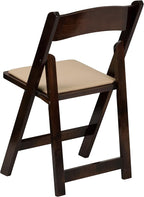 Flash Furniture 2 Pack HERCULES Series Fruitwood Wood Folding Chair with Vinyl Padded Seat