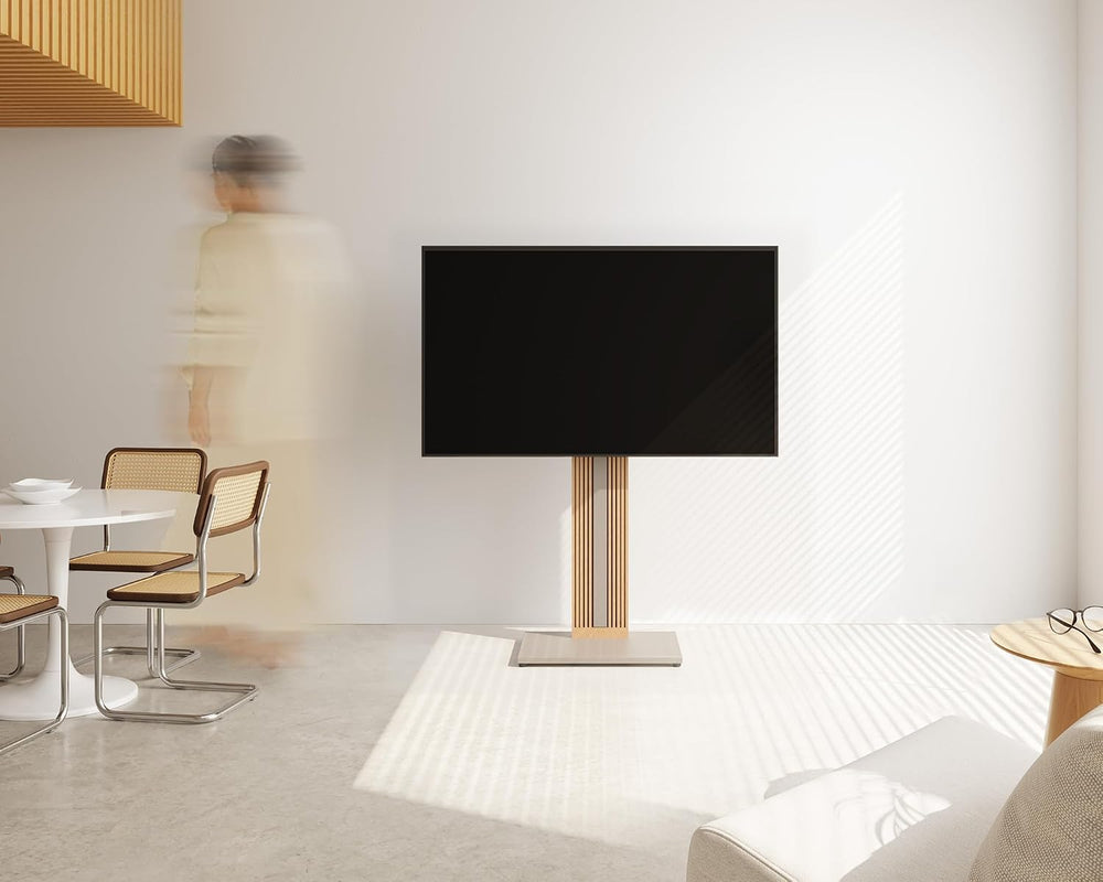 FITUEYES Floor TV Stand for 32-65" TV with Hidden Back Storage,Morandi G...