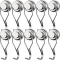 MIKEDE Magnetic Hooks Heavy Duty, 60 lb+ Strong Swivel Swing Neodymium Magnetic Hooks for Hanging, Strong Magnet Hanger for Cruise Cabins, Locker, Toolbox, Home, Kitchen - Pack of 10
