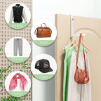 Over The Door Hanger Folding Clothes Drying Rack, Folding Hanging Coat Rack for Indoor Laundry Room Compact Small Space Foldable Portable Clothing Hanger Hook Collapsible- 4 Pack(White)