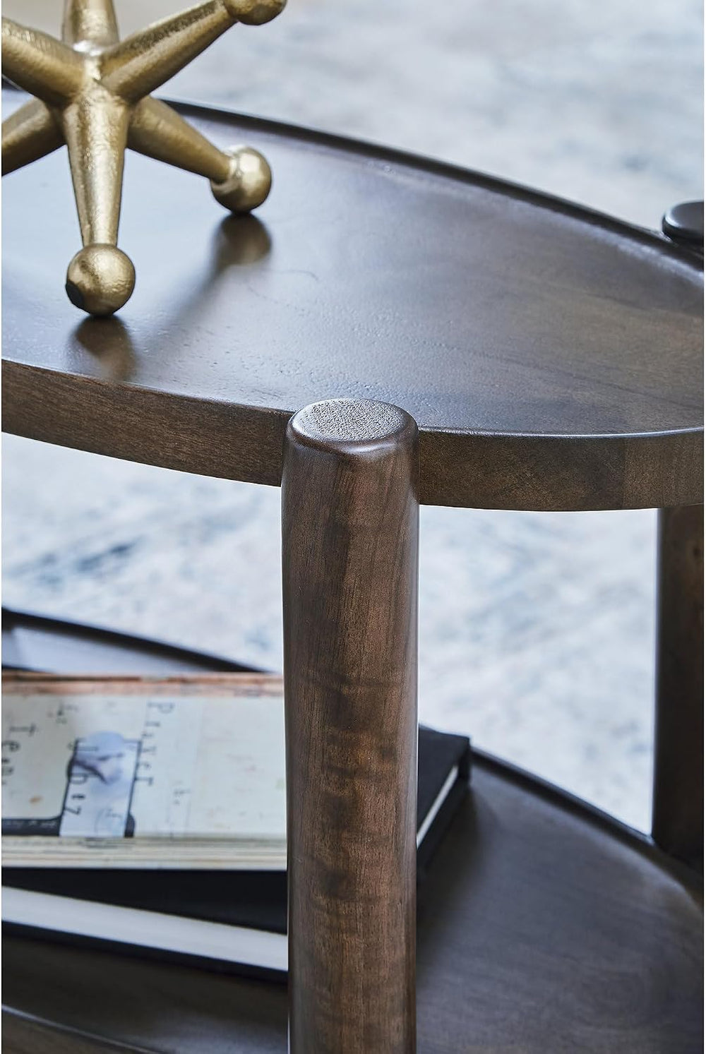 Signature Design by Ashley Wiattbury Solid Mango Wood End Table, Narrow Two-T...