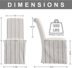 chairus Slipcovered Parsons Dining Chairs Set of 2, Upholstered Dining Room Chairs with Removable Linen Cover & High Back, Modern Farmhouse Wooden Side Kitchen Chairs, Khaki Stripe